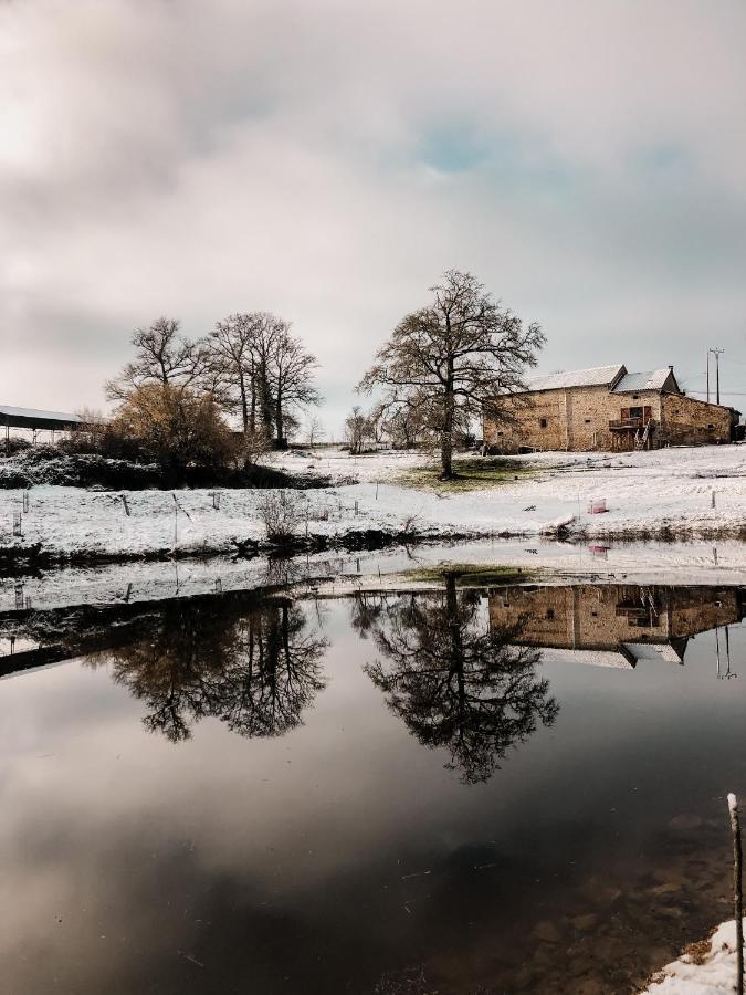 La Ferme Du Pont De Maumy, Cabane Au Bord De L'Etang Et Bain Nordique Busserolles Exterior foto